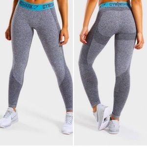Gymshark Flex Dry Marled Gray blue band seamless leggings